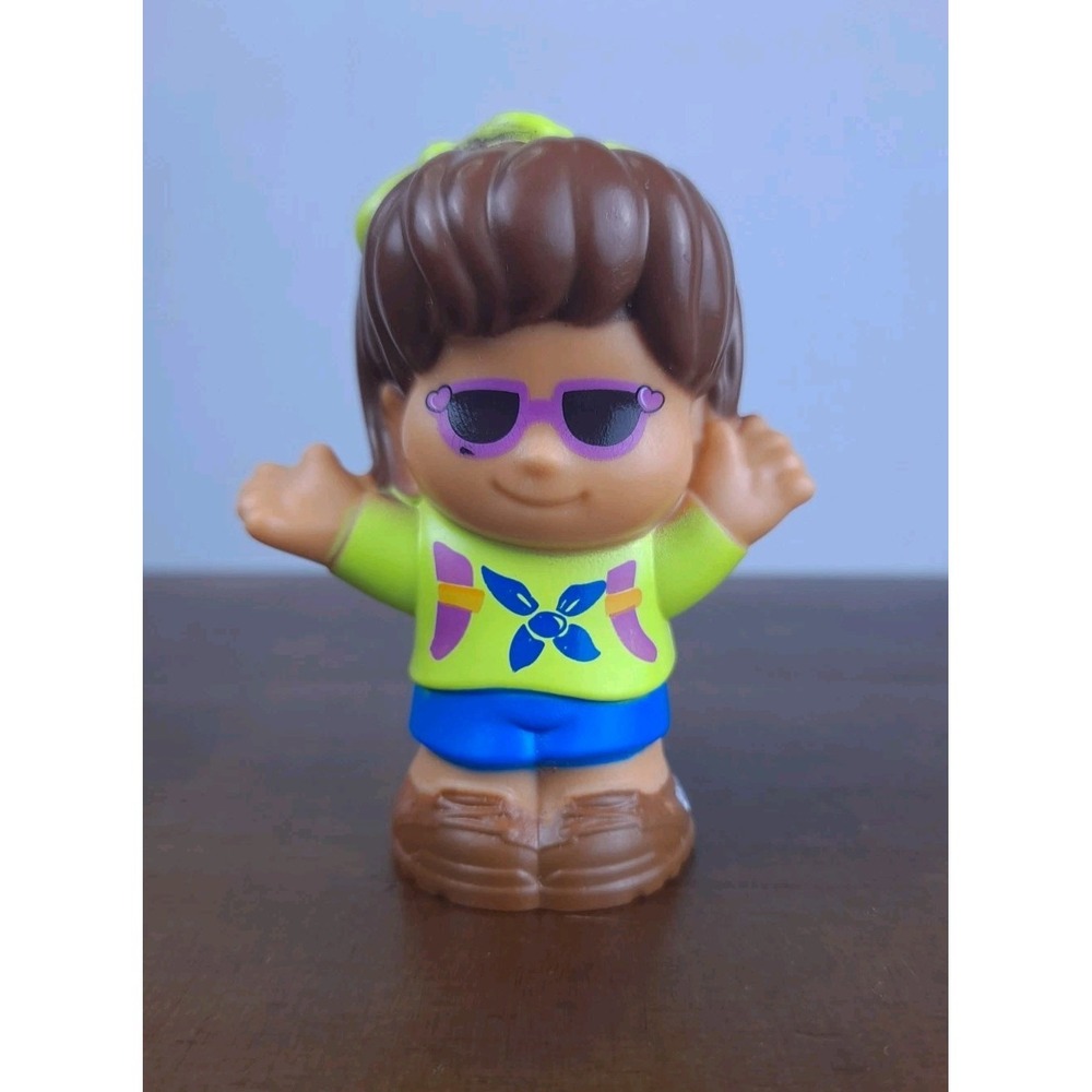 Fisher Price Little People Go Camping Girl Backpack Sunglasses Brown Hair 2015